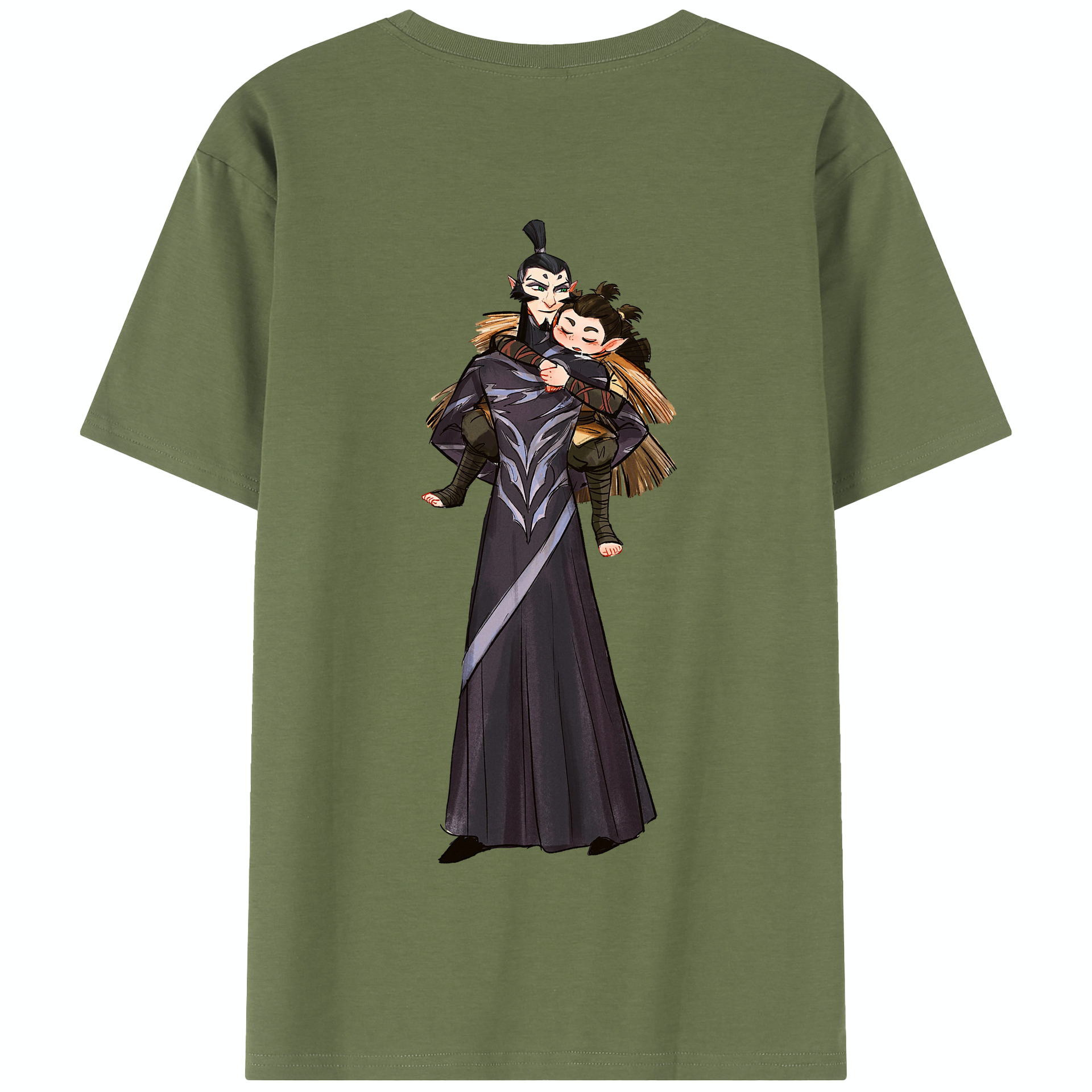 （画像用） Ne Zha 2 ナタ 魔童の大暴れ 綿100％半袖Tシャツ（背面プリント）
